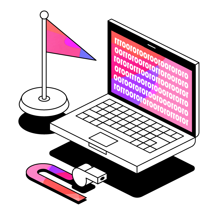 Illustration Of A Laptop With Coding