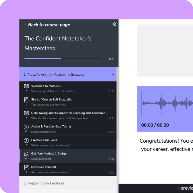 genio note taking course