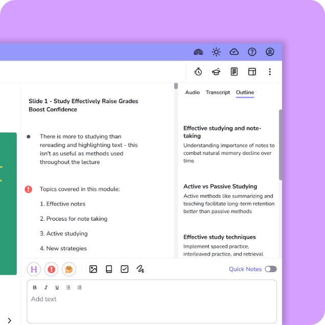 genio notes - ai outline