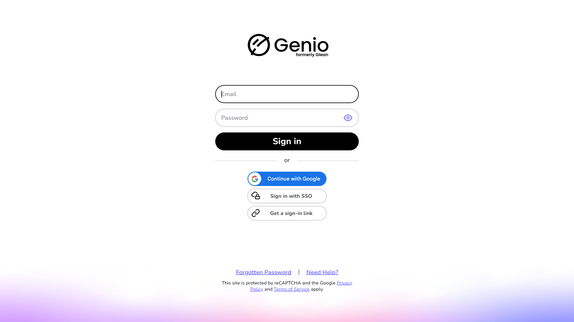 Genio Notes - sign in screen Genio Notes - sign in screen