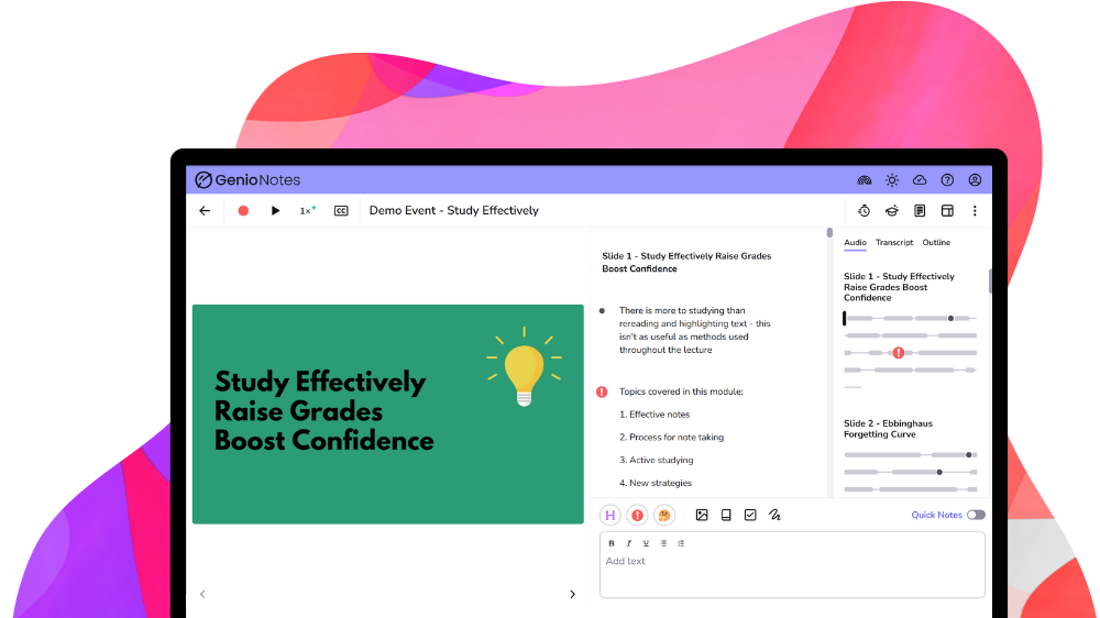 Genio Notes hero (mobile)