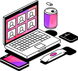 ILL_REMOTE student laptop video call snacks ILL_REMOTE student laptop video call snacks